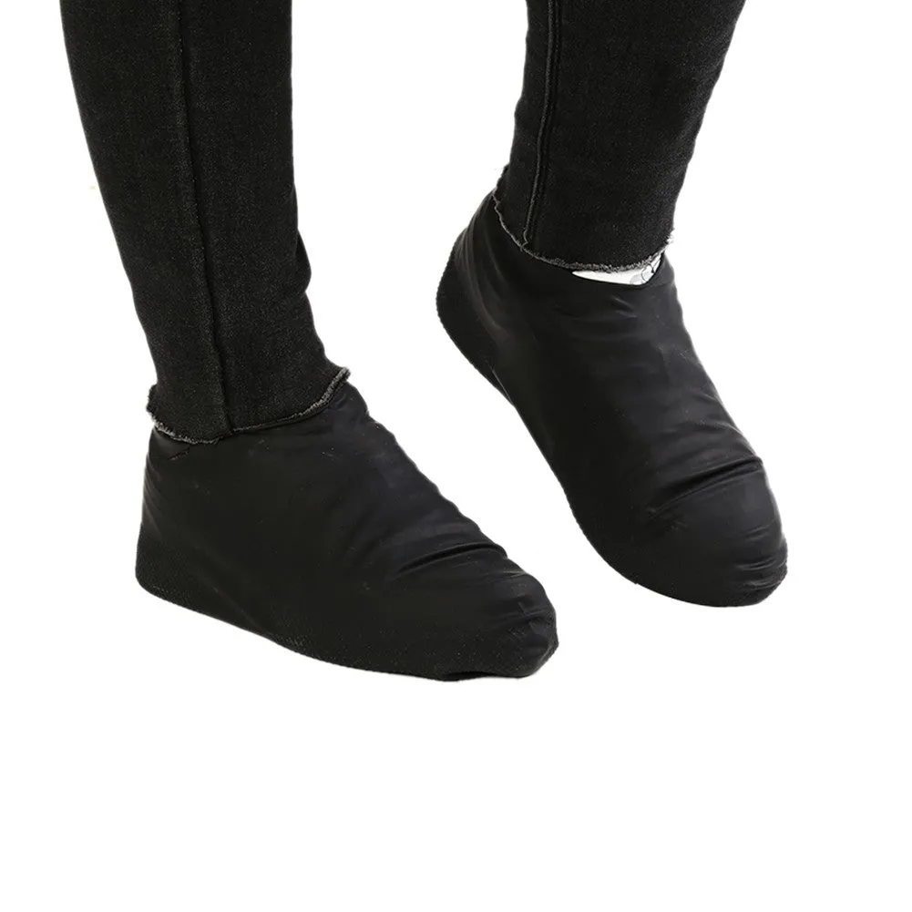 (1 pair) Size L Reusable silicone shoe cover Water repellent (size 40-44) - Black