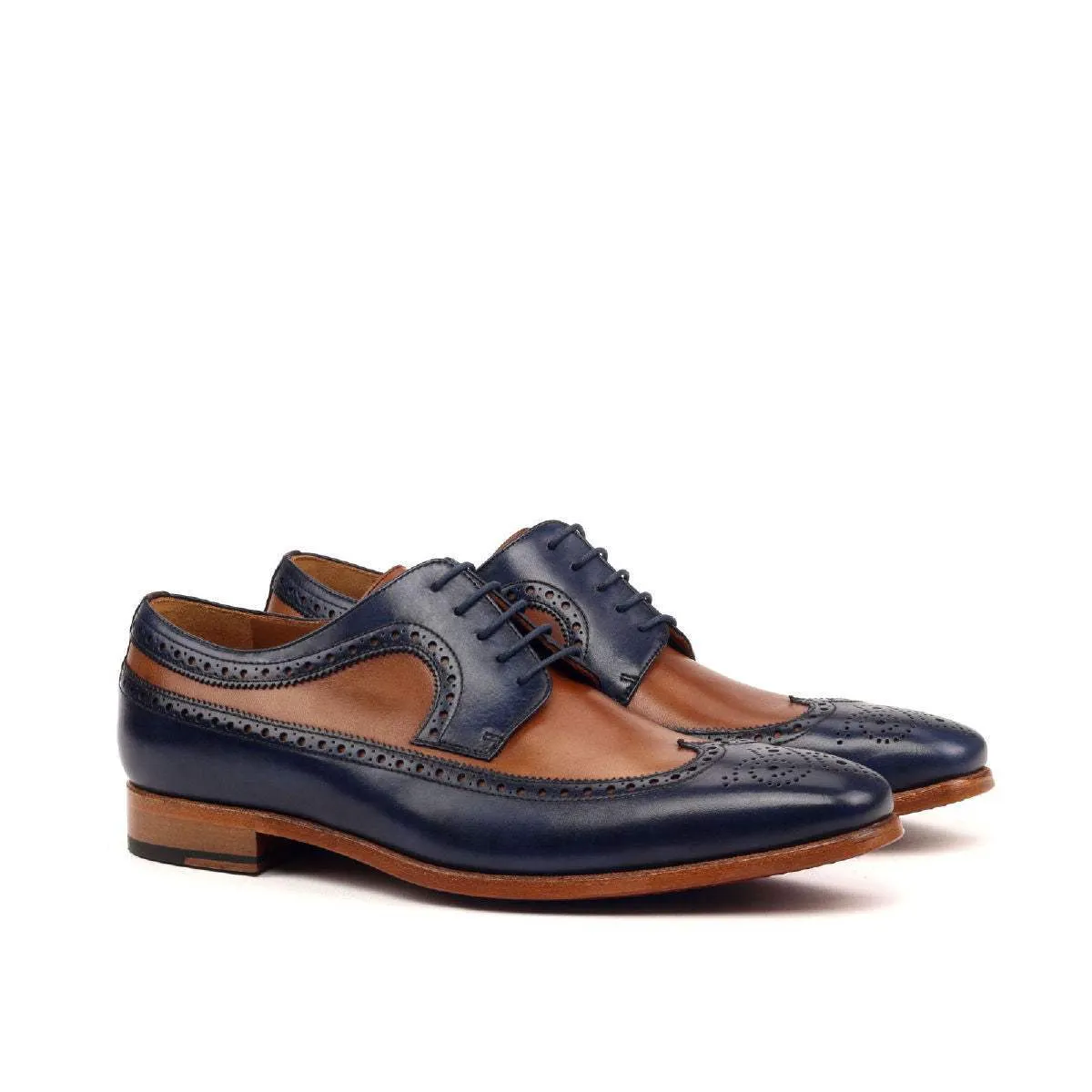 Longwing Blucher-Painted Calf, Blue, Dark Brown, Brown-Wholesale