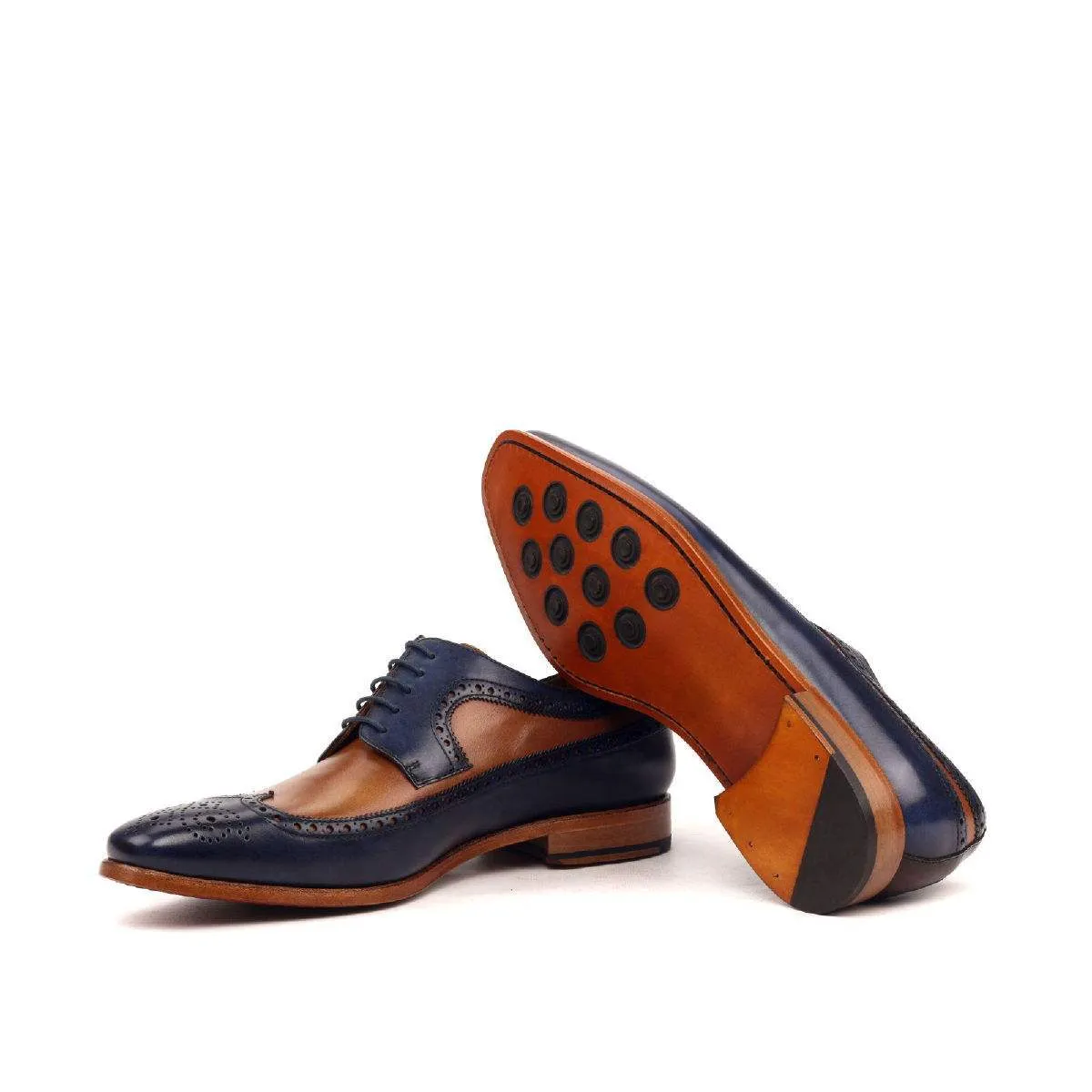 Longwing Blucher-Painted Calf, Blue, Dark Brown, Brown-Wholesale