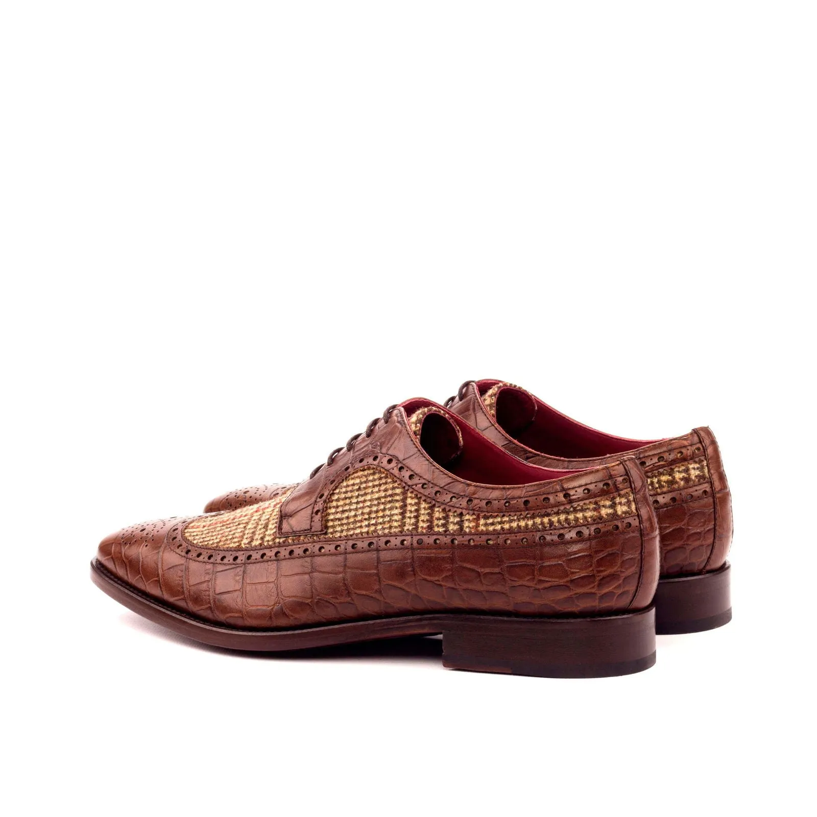 Longwing Blucher-Painted Croco, Sartorial, Brown-Wholesale