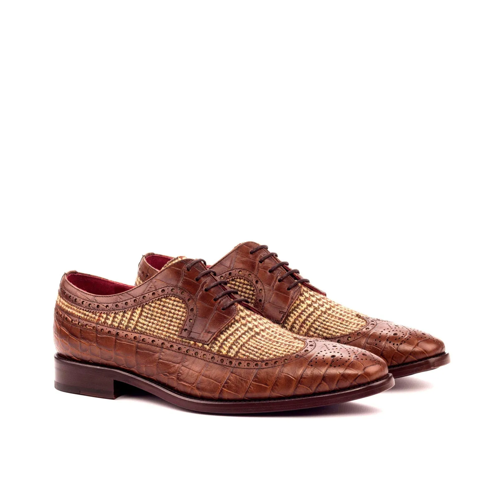 Longwing Blucher-Painted Croco, Sartorial, Brown-Wholesale