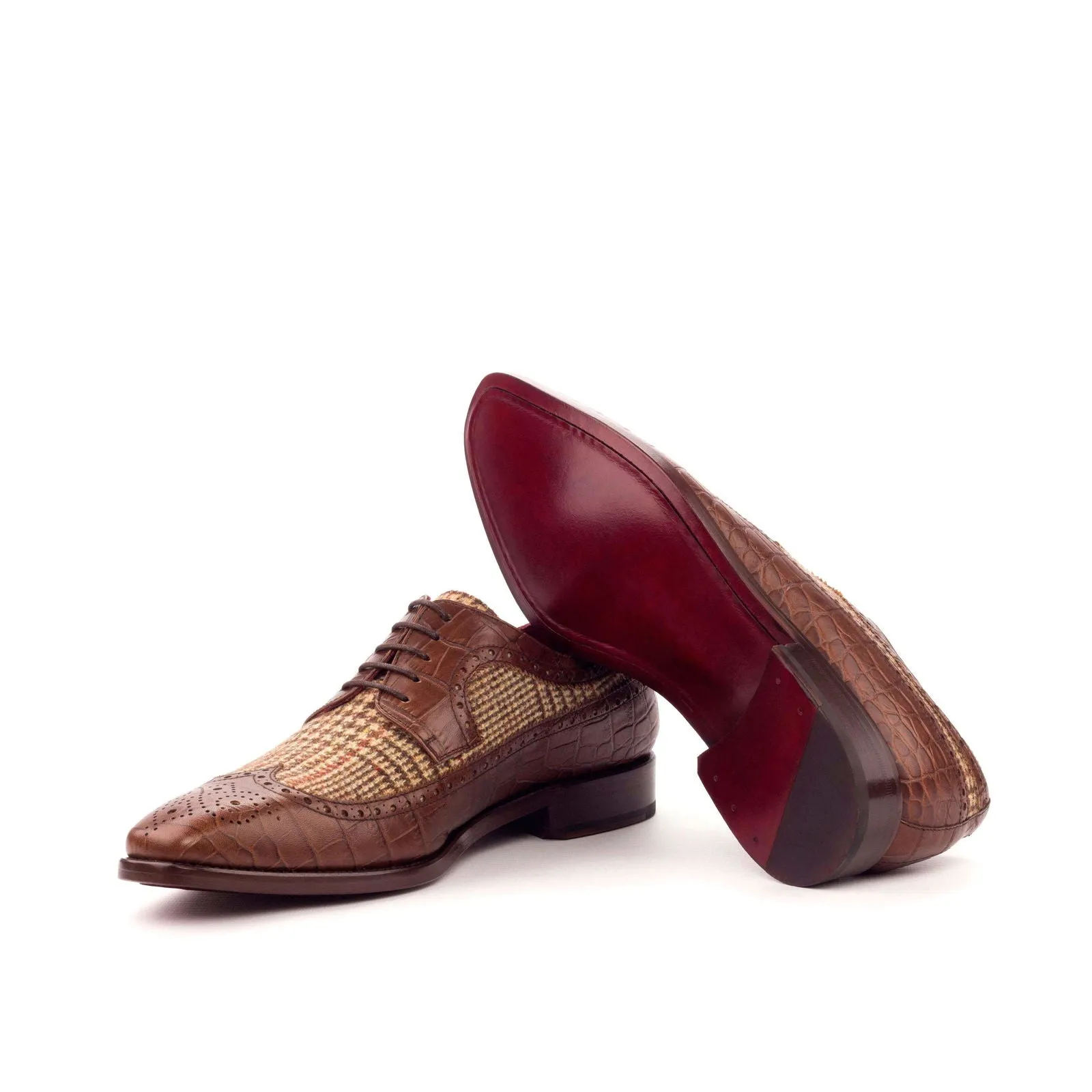 Longwing Blucher-Painted Croco, Sartorial, Brown-Wholesale