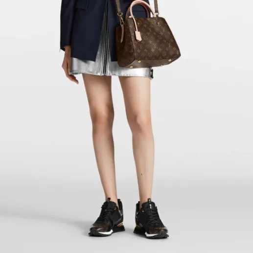 Louis Vuitton Black Suede/Monogram Canvas Run Away Trainer