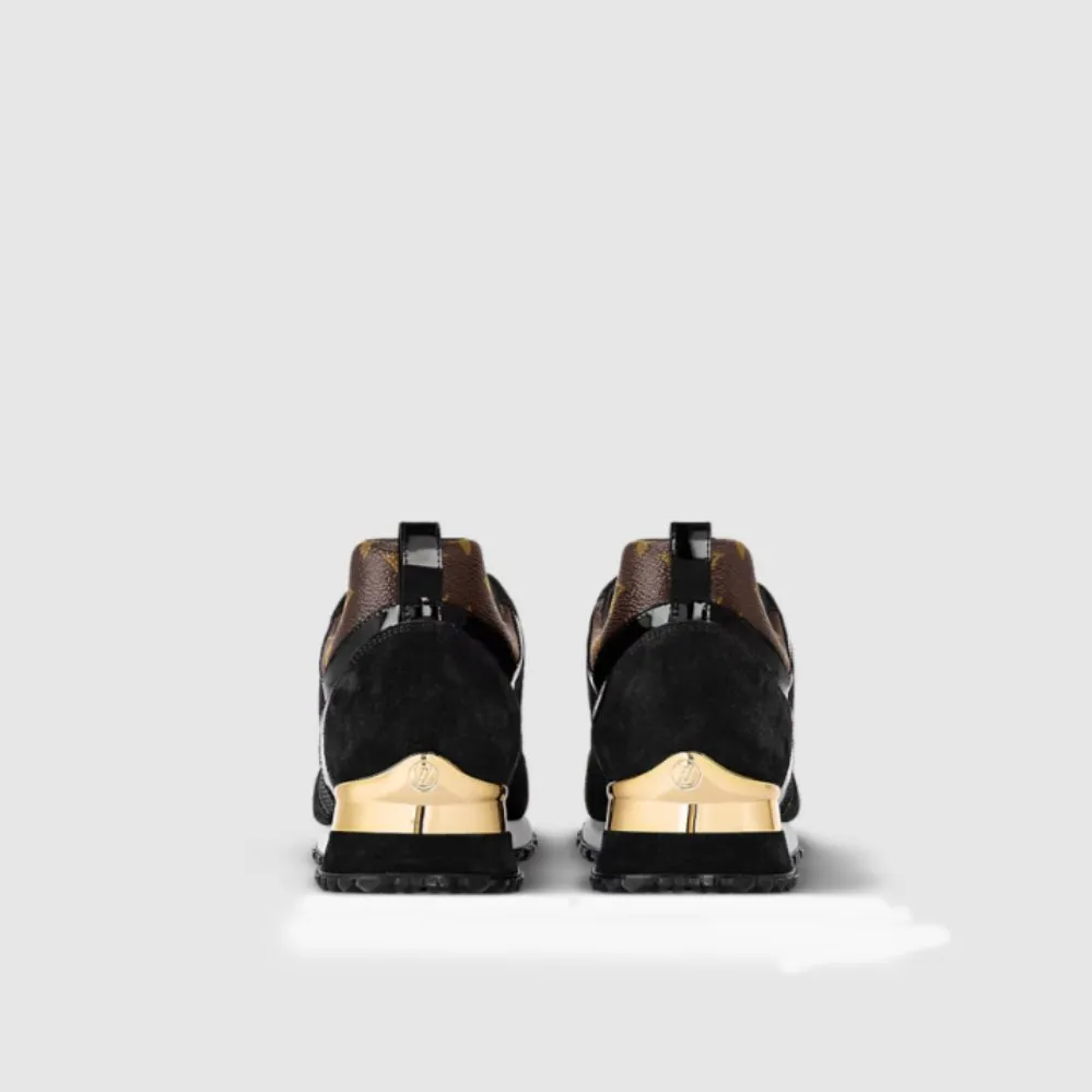 Louis Vuitton Black Suede/Monogram Canvas Run Away Trainer