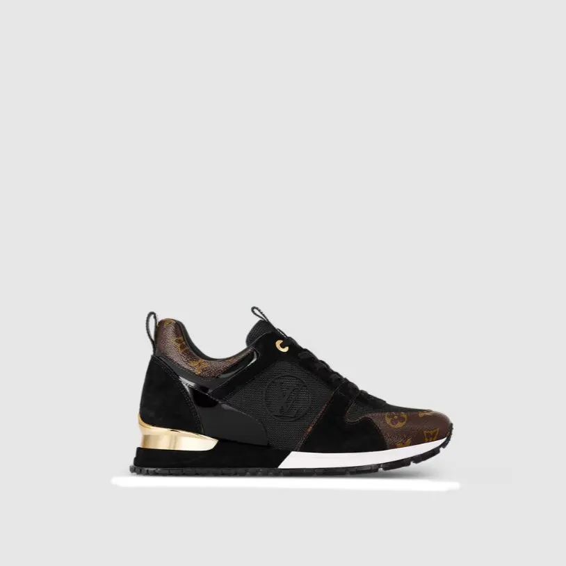 Louis Vuitton Black Suede/Monogram Canvas Run Away Trainer