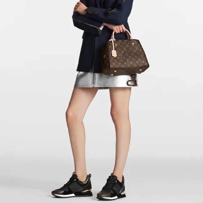 Louis Vuitton Black Suede/Monogram Canvas Run Away Trainer