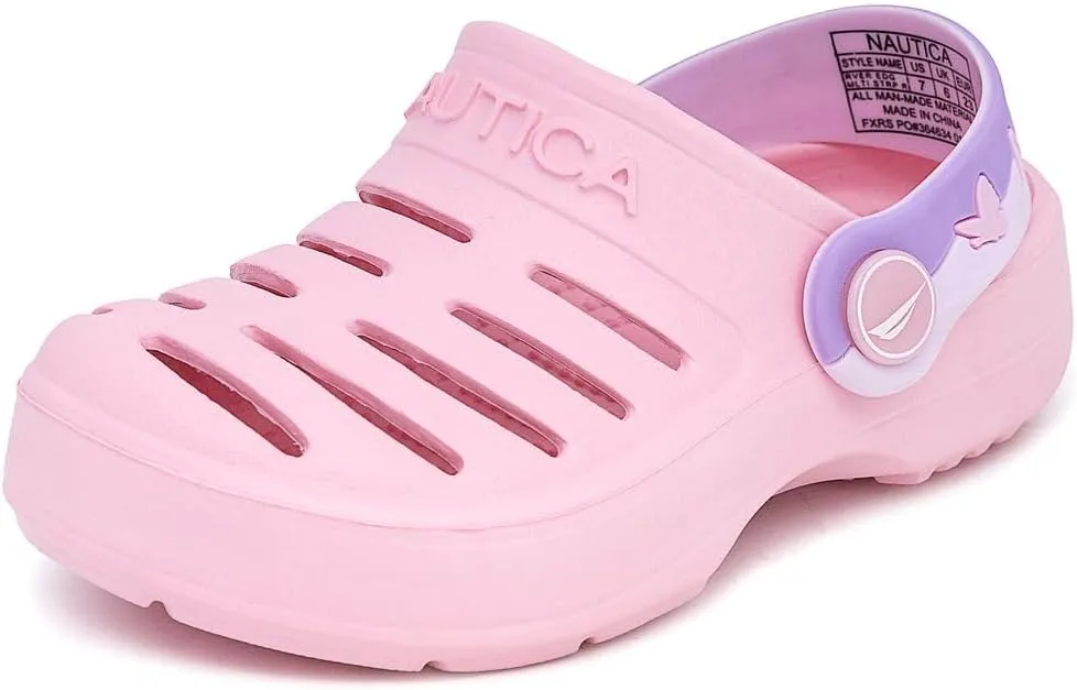 Nautica Kids Clog Sandals ?C Slip-On Lightweight Water Shoes with Adjustable Heel Strap ?C Comfortable EVA Slip-Resistant Clogs for Boys & Girls ?C Toddler & Youth Sizes
