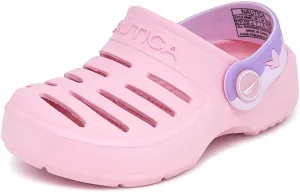 Nautica Kids Clog Sandals ?C Slip-On Lightweight Water Shoes with Adjustable Heel Strap ?C Comfortable EVA Slip-Resistant Clogs for Boys & Girls ?C Toddler & Youth Sizes