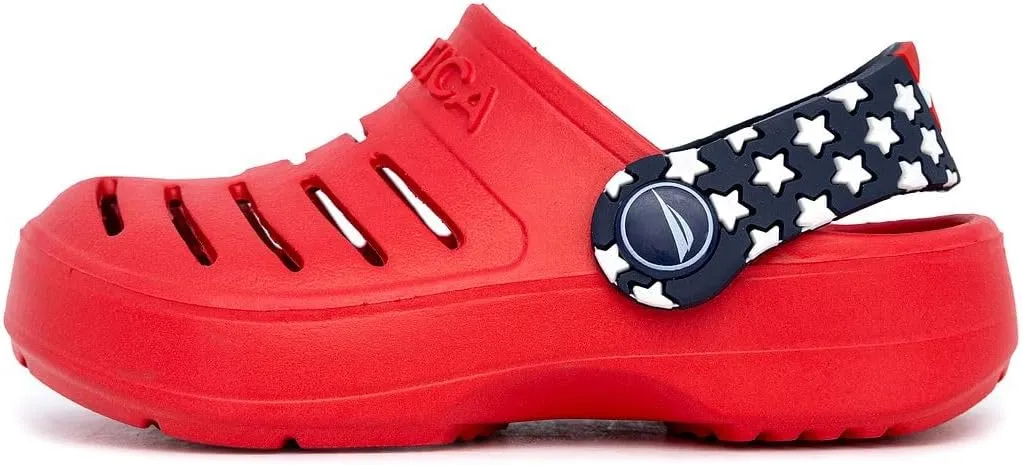 Nautica Kids Clog Sandals ?C Slip-On Lightweight Water Shoes with Adjustable Heel Strap ?C Comfortable EVA Slip-Resistant Clogs for Boys & Girls ?C Toddler & Youth Sizes