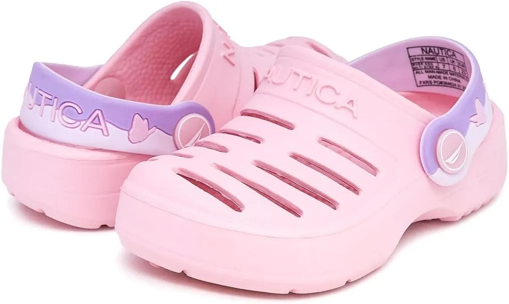 Nautica Kids Clog Sandals ?C Slip-On Lightweight Water Shoes with Adjustable Heel Strap ?C Comfortable EVA Slip-Resistant Clogs for Boys & Girls ?C Toddler & Youth Sizes