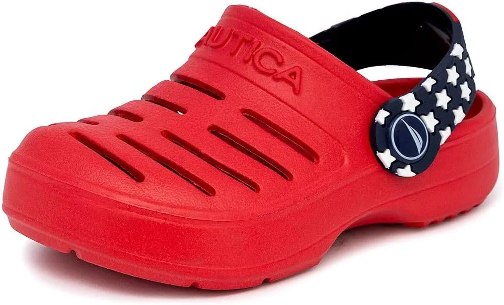 Nautica Kids Clog Sandals ?C Slip-On Lightweight Water Shoes with Adjustable Heel Strap ?C Comfortable EVA Slip-Resistant Clogs for Boys & Girls ?C Toddler & Youth Sizes