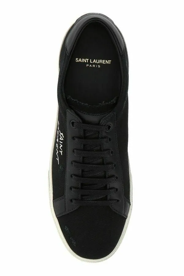 Saint Laurent Sleek  Canvas & Leather Low-Top Men's Sneakers