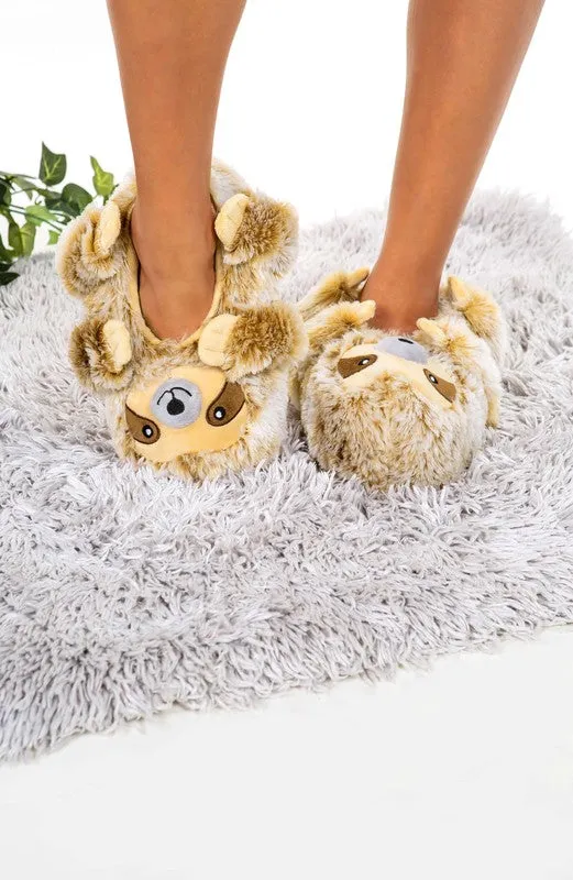 Sloth Hugs - Women's Fluffy House Slippers